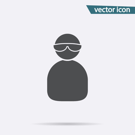 Gray User icon vector. Flat symbol isolated on white background. Trendy internet concept. Modern sign for web site button, mobile app, ui design. Logo illustration.のイラスト素材