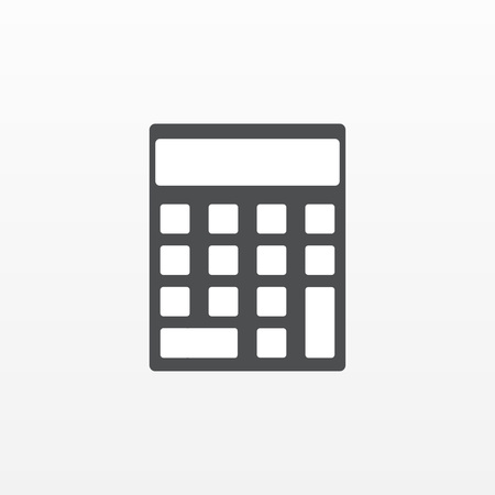 Calculator icon vector. Flat symbol isolated on white background. Trendy internet concept. Modern sign for web site button, mobile app, ui design. Logo illustration.のイラスト素材