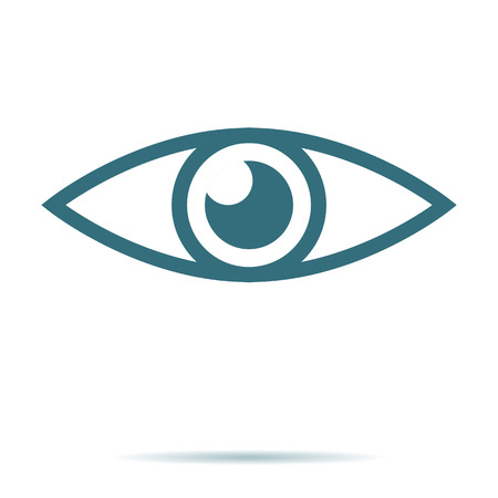 blue eye icon vector. Flat vision symbol isolated on white background. Trendy internet concept. Modern sign for web site button, mobile app, ui design. Logo illustration.のイラスト素材