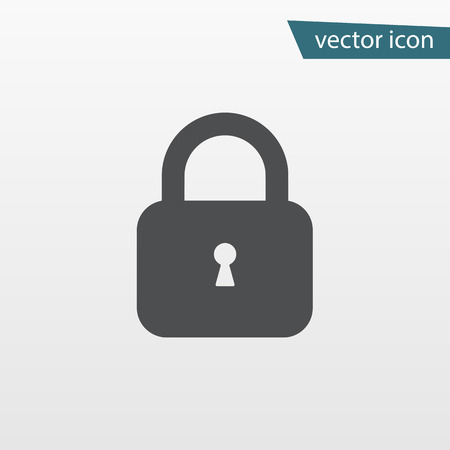 Lock icon vector. Flat close symbol isolated on white background. Trendy internet concept. Modern protection sign for web site button, mobile app, ui design. Logo illustration.のイラスト素材