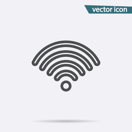 Outline Wifi icon vector. Flat wireless symbol isolated on white background. Trendy internet concept. Modern sign for web site button, mobile app, ui design. Logo illustration.のイラスト素材
