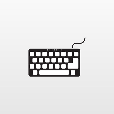 Gray Keyboard icon isolated. Modern simple flat input laptop sign. Business, internet concept. Trendy computer vector hardware symbol for website design, web button, mobile app. Logo illustration.のイラスト素材