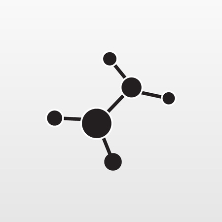 Molecule icon isolated on background. Modern flat pictogram, business, marketing, internet concept. Trendy Simple vector symbol for web site design or button to mobile app. Logo illustration.のイラスト素材