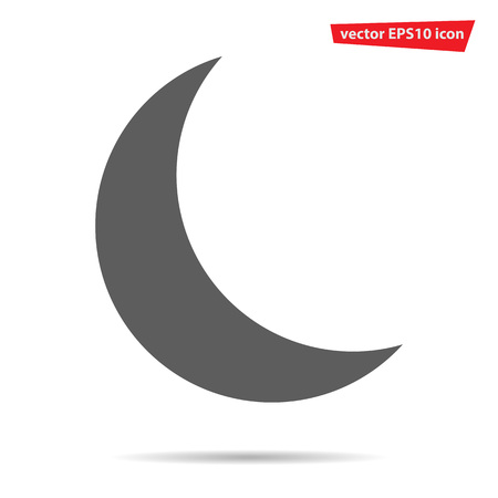 Gray Moon icon isolated on background. Modern flat pictogram, business, marketing, internet concept. Trendy Simple vector symbol for web site design or button to mobile app. Logo illustrationのイラスト素材