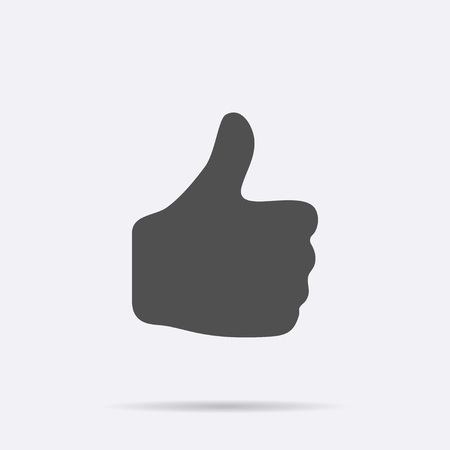 Gray Like icon isolated on background. Modern flat pictogram, business, marketing, internet concept. Trendy Simple vector symbol for web site design or button to mobile app. Logo illustration.のイラスト素材
