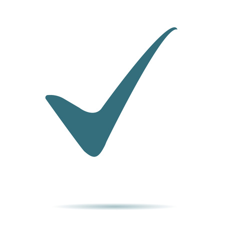Gray Check icon isolated on background. Modern flat pictogram, business, marketing, internet concept. Trendy Simple vector symbol for web site design or button to mobile app. Logo illustration.のイラスト素材