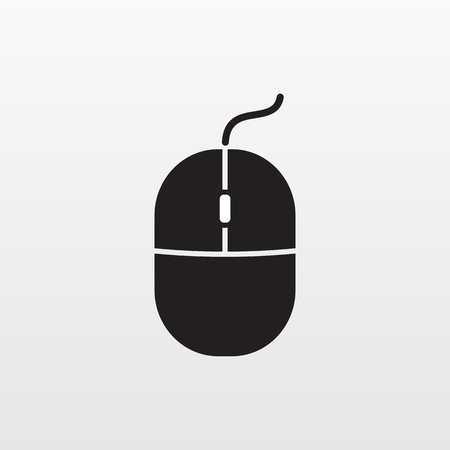 Gray Mouse icon isolated on background. Modern flat pictogram, business, marketing, internet concept. Trendy Simple vector symbol for web site design or button to mobile app. Logo illustration.のイラスト素材
