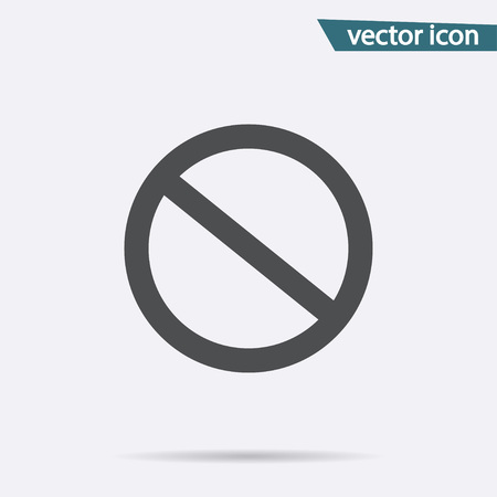 Prohibition icon vector. Flat no symbol isolated on white background. Trendy internet concept. Modern sign for web site button, mobile app, ui design. Logo illustration.のイラスト素材