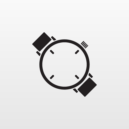Watch icon isolated. Modern simple flat hand clock sign. Business, internet concept. Trendy mono vector time symbol for website design, web button, mobile app. Logo illustration.のイラスト素材