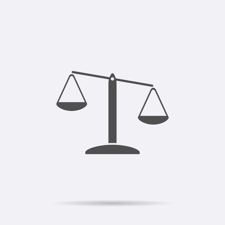 Scale icon isolated on background. Modern balance flat pictogram, business, marketing, internet concept. Trendy Simple vector symbol for web site design or button to mobile app. Logo illustration.のイラスト素材