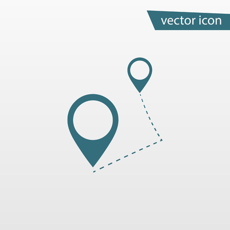 Blue Route icon isolated on background. Modern flat pictogram, business, marketing, internet concept. Trendy Simple vector symbol for web site design or button to mobile app. Logo illustration.のイラスト素材