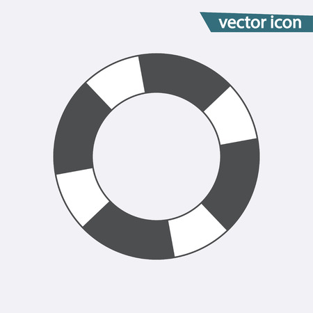 Lifebuoy vector icon. Flat lifebelt symbol isolated on white background. Trendy internet concept. Modern sign for web site button, mobile app, ui design. Logo illustration.のイラスト素材