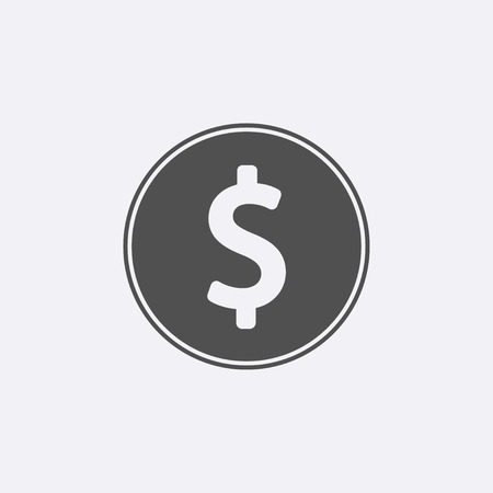 Money icon. Gray dollar cash isolated on background. Modern simple flat sign. Flat dolar symboll for web site design, mobile app. Business, internet concept. Logo illustration.のイラスト素材