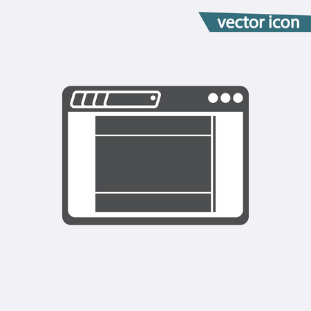 Gray Landing Page icon isolated on background. Modern flat pictogram, business, marketing, internet concept. Trendy Simple vector symbol for web site design or button to mobile app Logo illustration.のイラスト素材