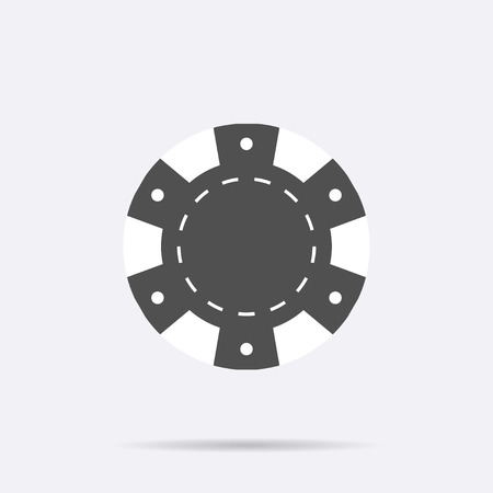 Gray Casino chip icon isolated. Flat vector coin symbol. Logo illustration. Abstract illustration Eps10. Graphic backgroundのイラスト素材