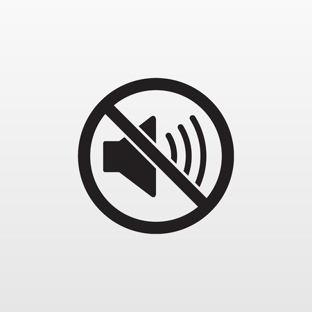 Silent mode icon isolated. Not sound vector, quiet sign. Modern simple flat sign. Business, internet concept. Trendy mono symbol for web site. Logo illustration.のイラスト素材