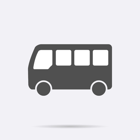 Gray Bus icon isolated on background. Modern flat pictogram, business, marketing, internet concept. Trendy Simple vector symbol for web site design or button to mobile app. Logo illustration.のイラスト素材