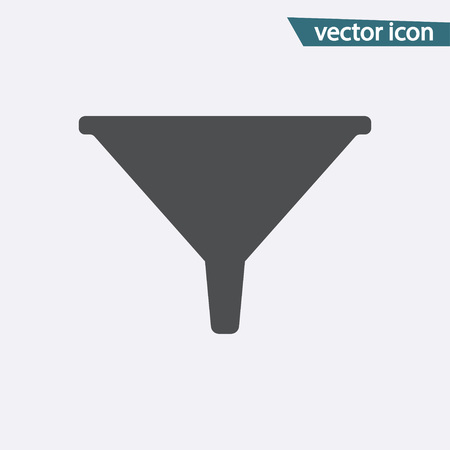 Funnel vector icon. Flat symbol isolated on white background. Trendy internet concept. Modern sign for web site button, mobile app, ui design. Logo illustration.のイラスト素材