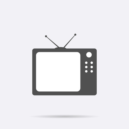 Retro TV icon isolated on background. Modern flat television pictogram, business, marketing, internet concept. Trendy Simple vector symbol for web site design, mobile app. Logo illustration.のイラスト素材