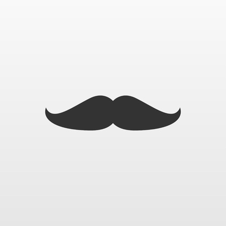 Mustache icon vector. Flat barber symbol isolated on white background. Trendy internet concept. Modern sign for web site button, mobile app, ui design. Logo illustration.のイラスト素材