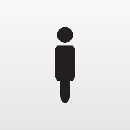 Gray man icon isolated on background. Modern flat pictogram, business, marketing, internet concept. Trendy Simple vector symbol for web site design or button to mobile app. Logo illustrationのイラスト素材