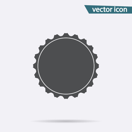 Gray Bottle cap icon isolated on background. Modern flat pictogram, business, marketing, internet concept. Trendy Simple vector symbol for web site design or button to mobile app. Logo illustration.のイラスト素材