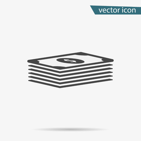 Cash icon vetor. Flat symbol isolated on white background. Trendy internet concept. Modern sign for web site button, mobile app, ui design. Logo illustration.のイラスト素材