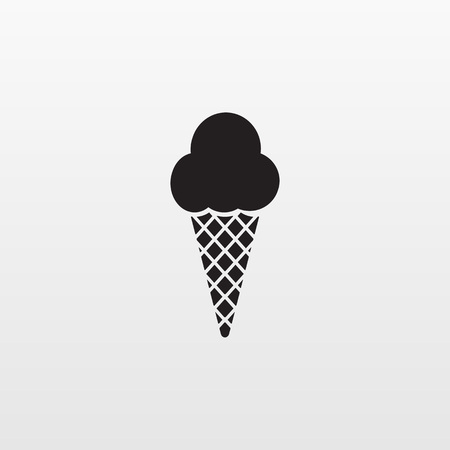 Ice cream cone icon isolated. Modern sweet vanilla desert sign. Trendy vector chocolate cram symbol for web site design, button to mobile app. Logo ice cream illustration.のイラスト素材