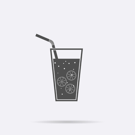 Lemonade icon isolated, detox vector. Modern simple flat drink sign. Business, internet concept. Trendy monochrome symbol for web site design. Logo illustration.のイラスト素材