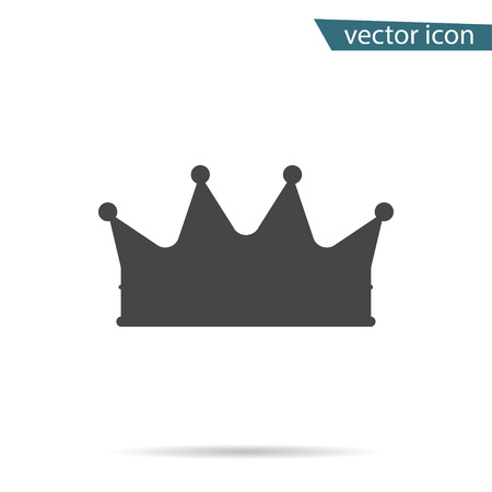 Gray Crown icon isolated on background. Modern simple flat king sign. Business, internet concept. Trendy vector symbol for website design, web button, mobile app. Logo illustration.のイラスト素材