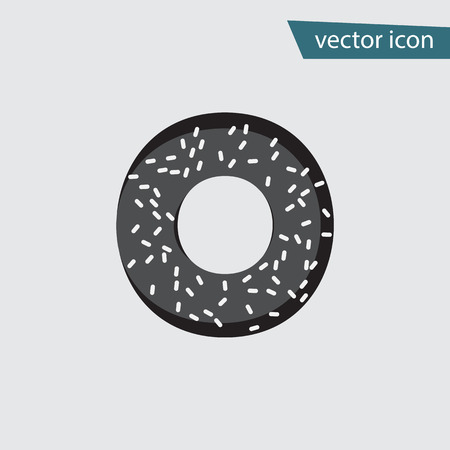 Donut icon vector. Flat sweet food symbol isolated on white background. Trendy internet concept. Modern sign for web site button, mobile app, ui design. Logo illustration.のイラスト素材