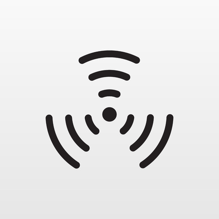 Gray WIFI icon isolated on background. Modern flat pictogram, business, marketing, internet concept. Trendy Simple vector symbol for web site design or button to mobile app. Logo illustrationのイラスト素材