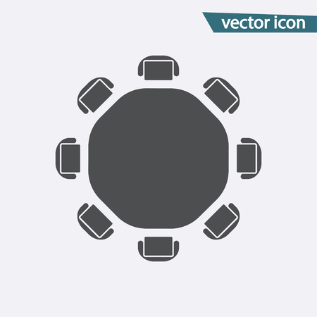 Round table vector. Discussion flat icon isolated. Modern flat pictogram, business, marketing, internet concept. Trendy Simple vector symbol for web site. Logo illustration.のイラスト素材