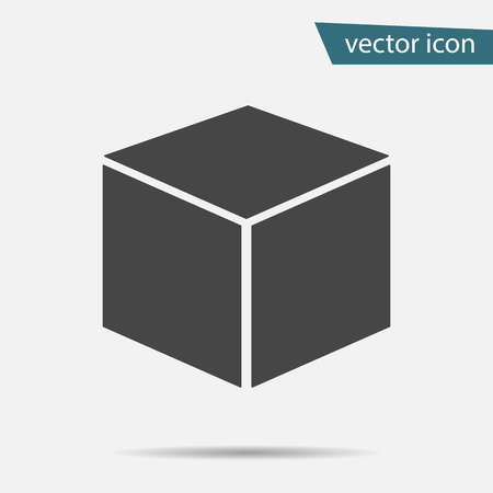 Cube icon isolated on background. Modern flat pictogram, business, marketing, internet concept. Trendy Simple vector symbol for web site design or button to mobile app. Logo illustration.のイラスト素材