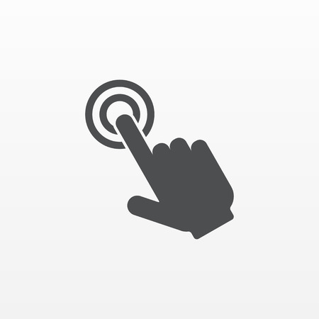 Touch hand icon. Push button vector isolated. Modern flat pictogram, business, marketing, internet concept. Trendy Simple symbol for web. Logo illustration.のイラスト素材