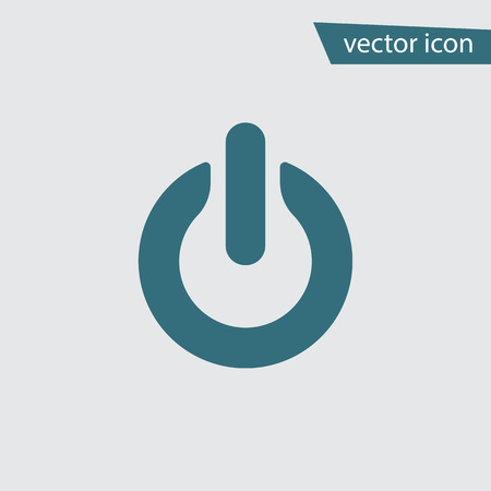 Blue On off icon isolated on background. Modern flat pictogram, business, marketing, internet concept. Trendy Simple vector symbol for web site design or button to mobile app. Logo illustration.のイラスト素材