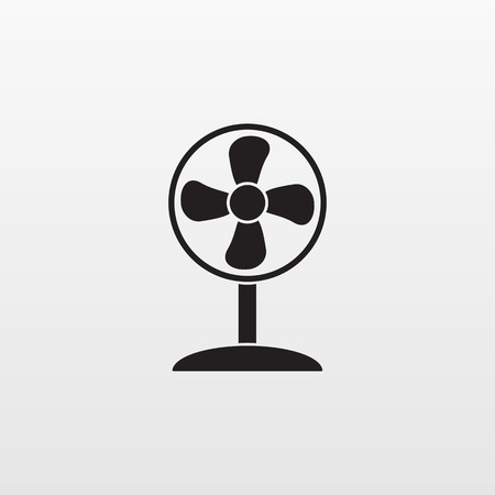 Gray fan icon isolated background. Modern simple flat ventilator, blower, propeller sign. Internet concept. Trendy technology vector symbol for web site design button to mobile app. Logo illustration.のイラスト素材