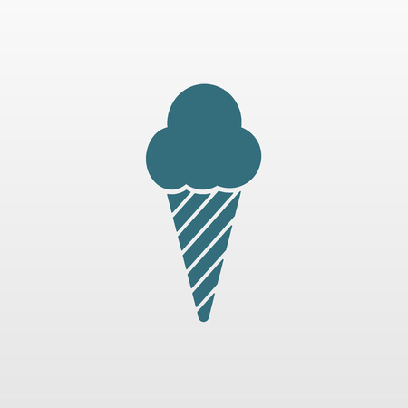 Blue Ice Cream icon isolated on background. Modern flat pictogram, internet concept. Trendy Simple vector symbol for web site design or button to mobile app. Logo illustration.のイラスト素材
