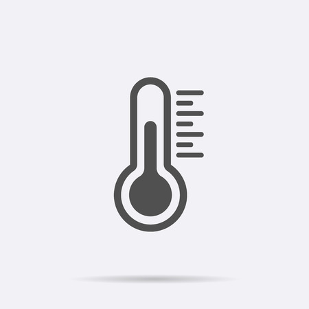 Temperature flat vector icon. Chill symbol concept isolated. Medicine thermometer. Weather, hot and cold climate in trendy style for web site, mobile app design. Logo illustration.のイラスト素材