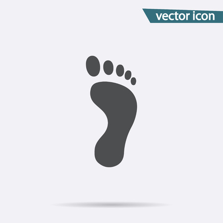 Footprint icon vector. Flat footstep symbol isolated on white background. Trendy internet concept. Modern sign for web site button, mobile app, ui design. Logo illustration.のイラスト素材