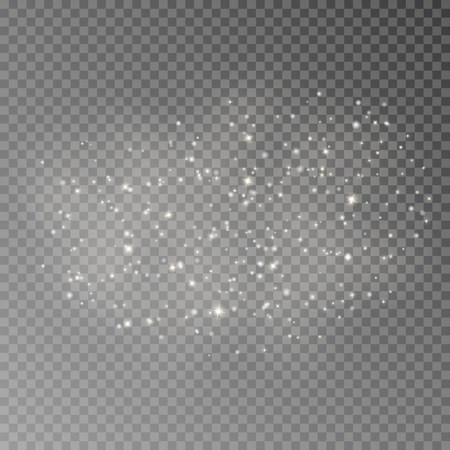 White Christmas sparkles isolated on transparent background. Shine Xmas star dust vector. Shine spark decoration effect. Vector illustration.のイラスト素材