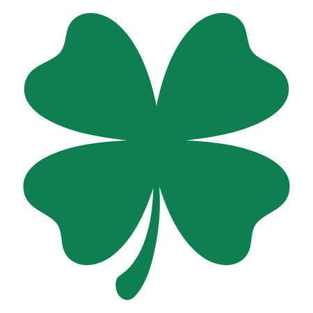 Green shamrock clover vector icon. St Patrick day symbol, leprechaun leaf sign.のイラスト素材