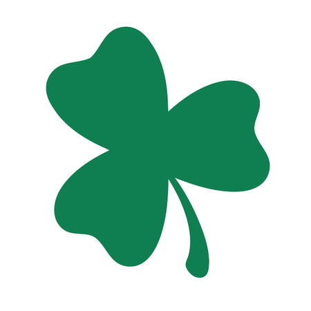 Green shamrock clover vector icon. St Patrick day symbol, leprechaun leaf sign.のイラスト素材