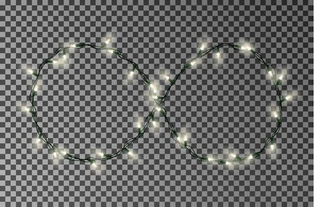 Christmas lights vector, light string in infinity style sign.のイラスト素材