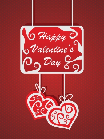 Red valentine s day card with heartsのイラスト素材