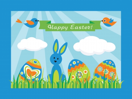 Colorful happy easter cardのイラスト素材