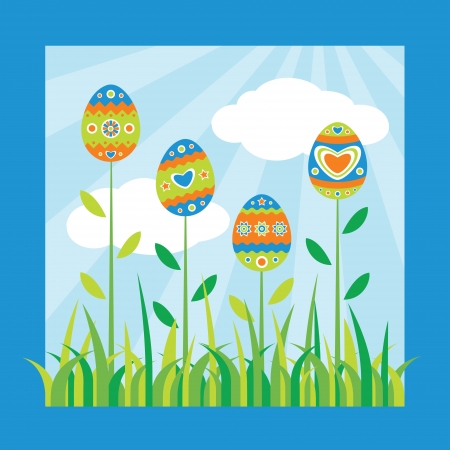 Colorful easter card  のイラスト素材
