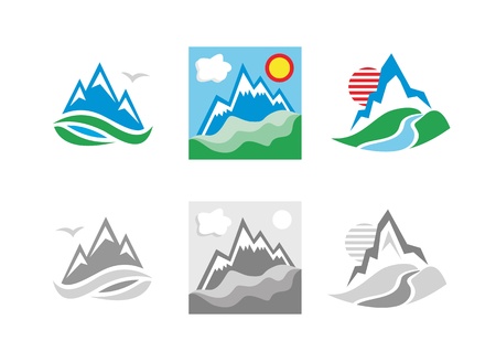 Mountains emblem setのイラスト素材