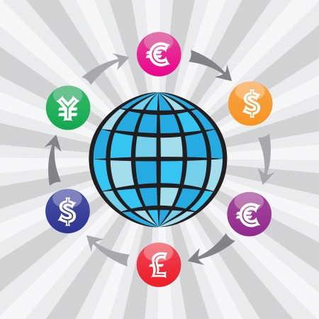 Currency exchange  Color illustration のイラスト素材