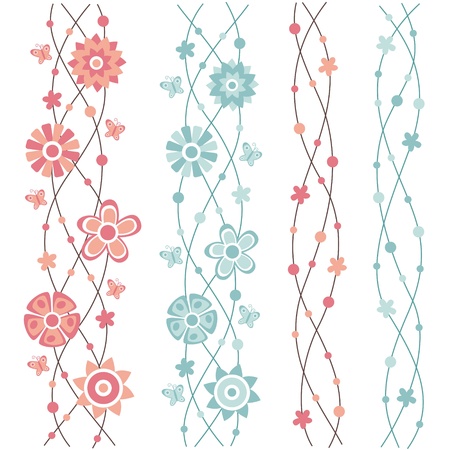 Flower pattern on white backgroundのイラスト素材